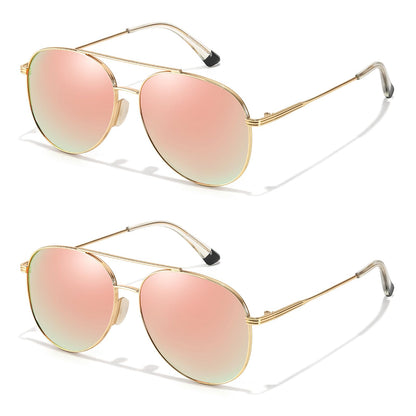 TJUTR Polarized Tangle Free Aviator Sunglasses for Women & Men, UV400 Protection Trendy Shades, No-Snag Metal Frame Glasses