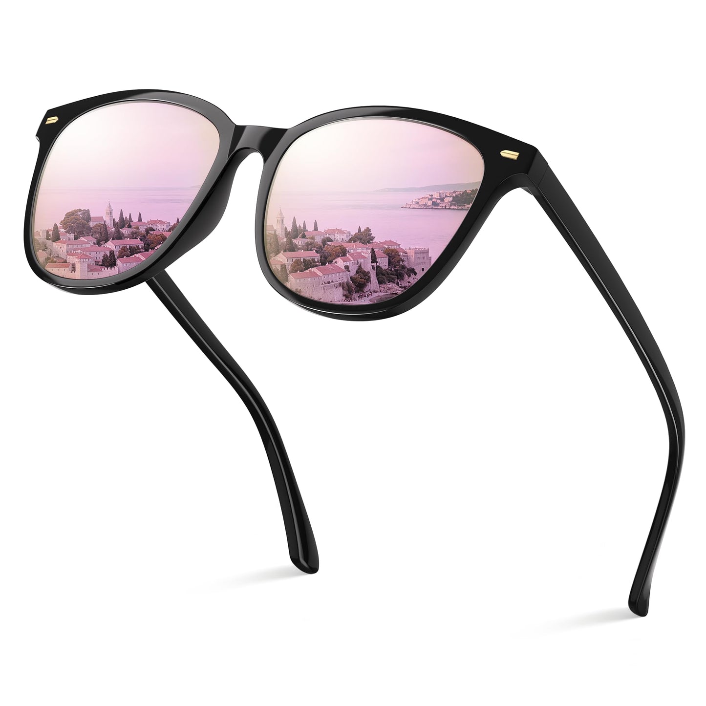 Sunglasses Womens Polarized Sunglasses for Women Men - Mirrored Trendy Shades with UV Protection Sun Glasses