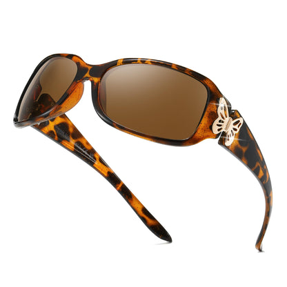 TJUTR Polarized Sunglasses for Women with Wrap Around Butterfly Design, Trendy Jackie-O Style for UV400 Protection