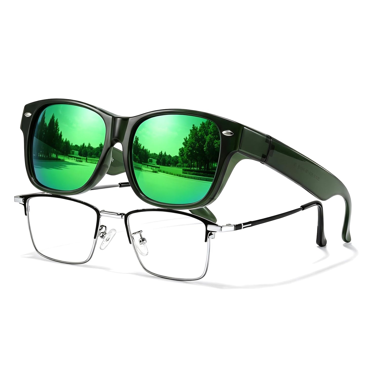 TJUTR Polarized Fit Over Glasses Sunglasses for Men Women, Wrap Around UV400 Protection Sunglasses TS2611