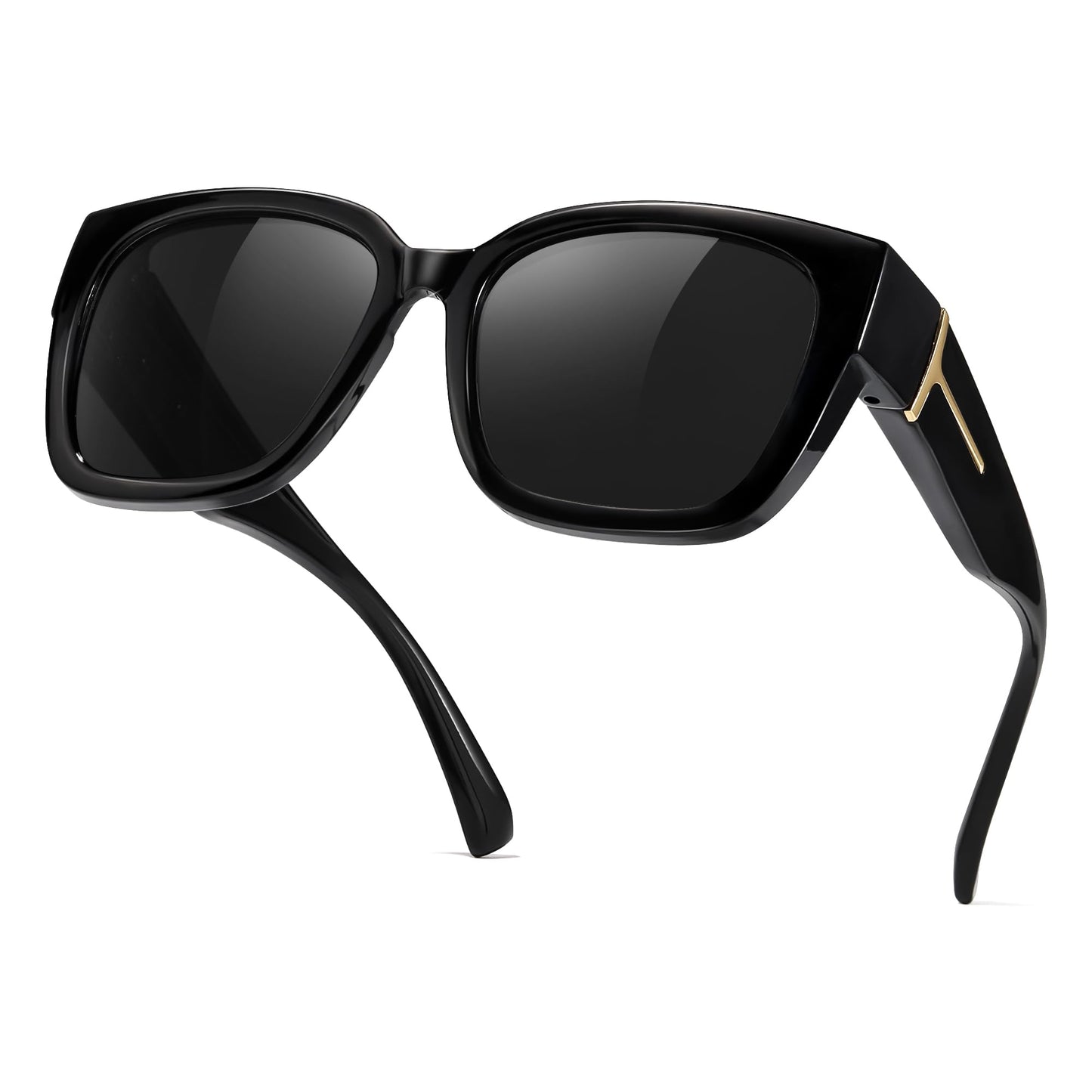TJUTR Polarized Fit Over Glasses Sunglasses for Women Men, Oversized Square Wrap Around UV400 Protection Shades for Driving