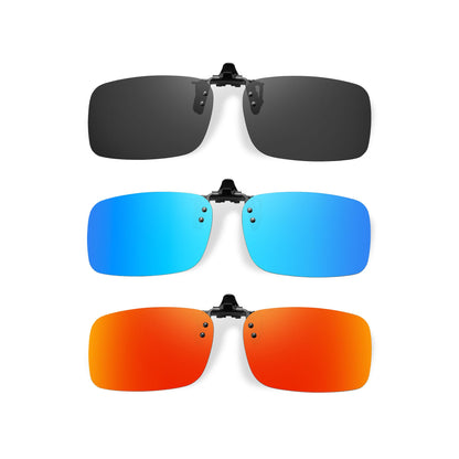 Polarized Clip On Sunglasses for Men Women, Flip Up Fit Over Glasses for Sports Fishing Driving Hiking Cycling