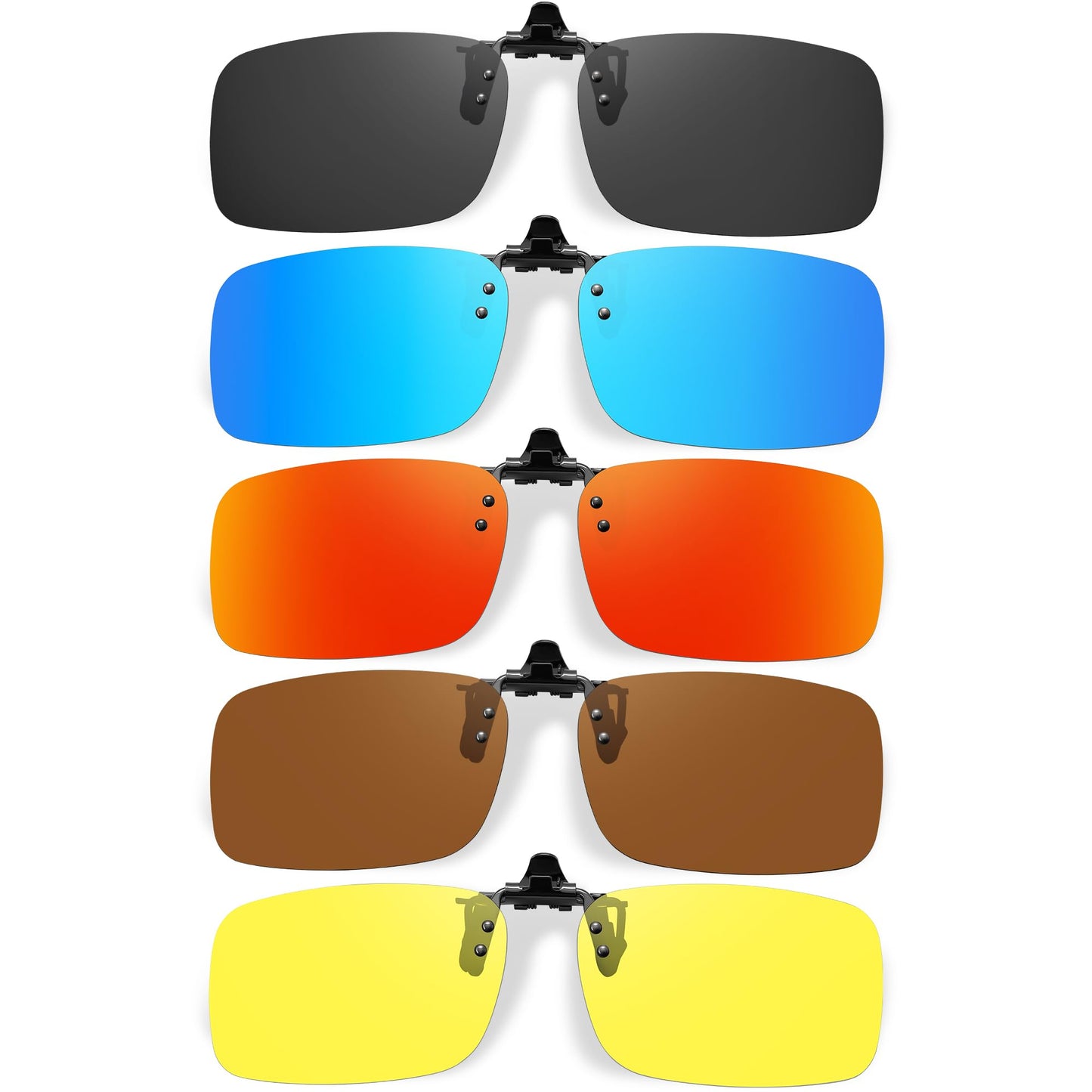Polarized Clip On Sunglasses for Men Women, Flip Up Fit Over Glasses for Sports Fishing Driving Hiking Cycling