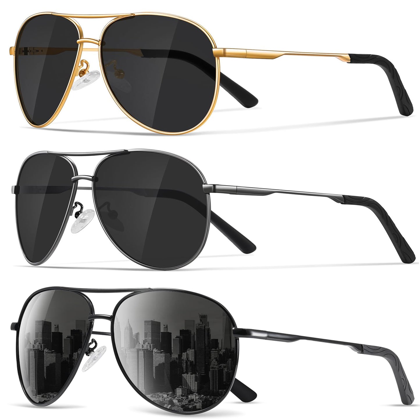 Sunglasses Men Polarized Aviator Sunglasses for Men Women Fishing Driving Sun glasses Metal Frame UV400 Protection