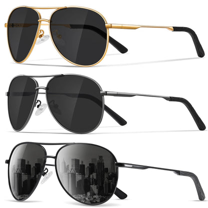 Sunglasses Men Polarized Aviator Sunglasses for Men Women Fishing Driving Sun glasses Metal Frame UV400 Protection