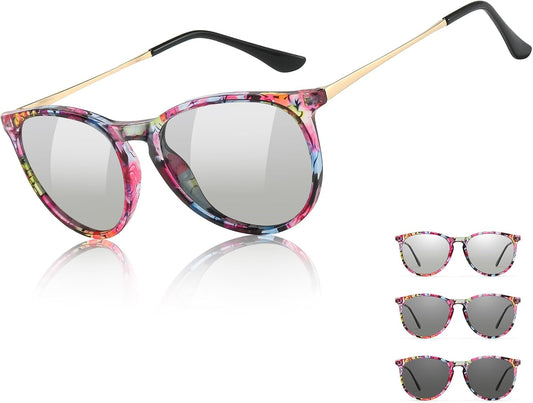 TJUTR Photochromic Polarized Sunglasses for Women and Men, Anti-Glare UV400 Protection for Day & Night Driving