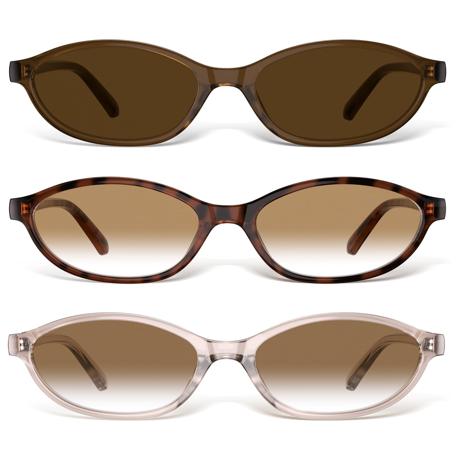 Sunglasses Womens Retro Oval Sunglasses for Women - Cat Eye 90s Glasses Y2K UV400 Lightweight Narrow Shades