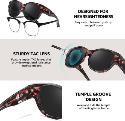 TJUTR Polarized Fit Over Sunglasses for Women, Trendy Sun Glasses Over Prescription Glasses UV400 Protection TS5779