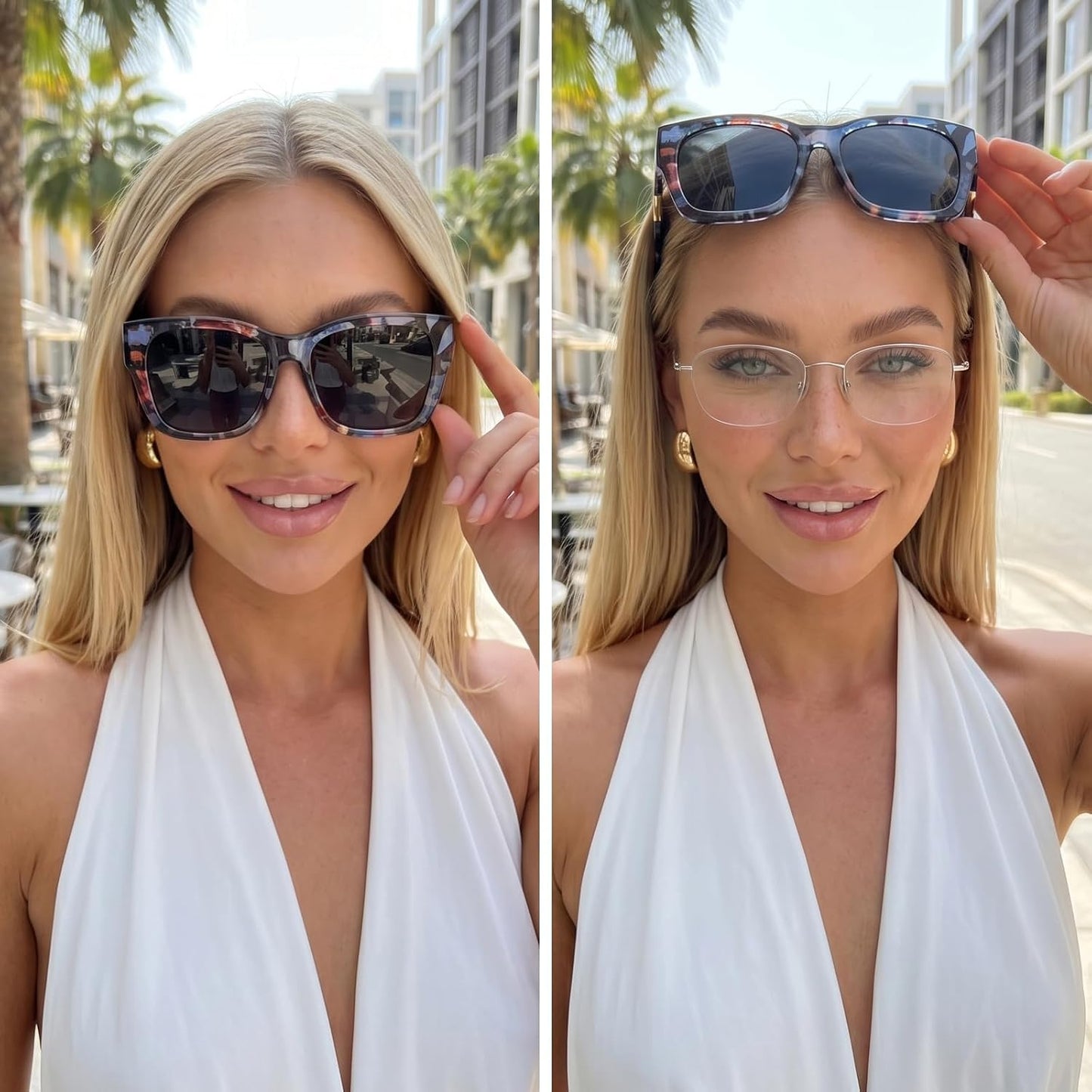 TJUTR Polarized Fit Over Sunglasses for Women Men, Oversized Square Wrap Around Sun Glasses UV400 Protection Shades TS2616