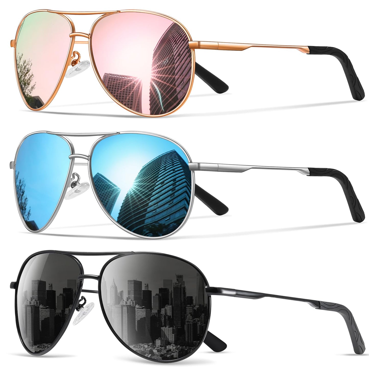 Sunglasses Men Polarized Aviator Sunglasses for Men Women Fishing Driving Sun glasses Metal Frame UV400 Protection