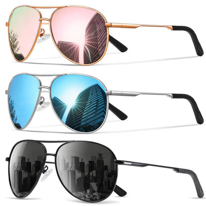 Sunglasses Men Polarized Aviator Sunglasses for Men Women Fishing Driving Sun glasses Metal Frame UV400 Protection