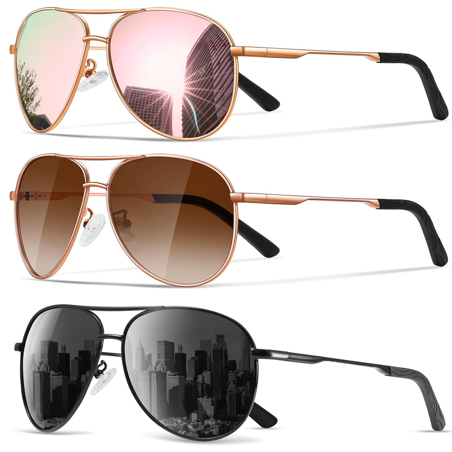 Sunglasses Men Polarized Aviator Sunglasses for Men Women Fishing Driving Sun glasses Metal Frame UV400 Protection