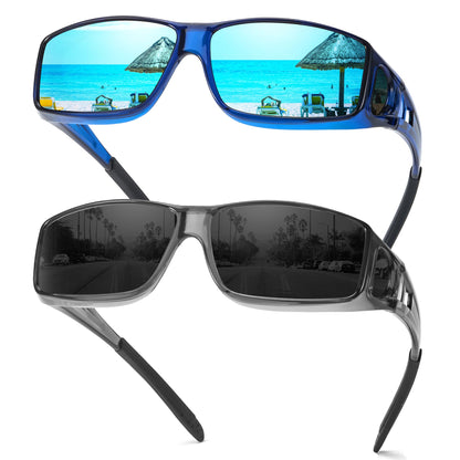TJUTR Polarized Sunglasses Over Glasses for Men Women, UV Protection Shades Over Prescription Eyeglasses Sun Glasses