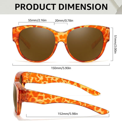 TJUTR Polarized Fit Over Sunglasses for Women, Trendy Sun Glasses Over Prescription Glasses UV400 Protection TS5779