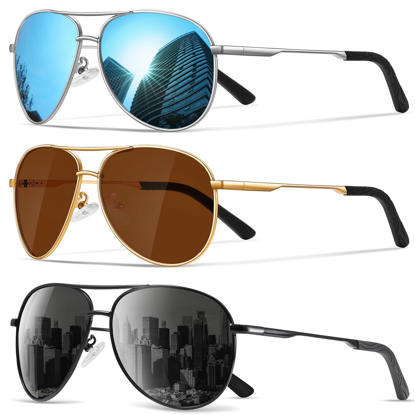 Sunglasses Men Polarized Aviator Sunglasses for Men Women Fishing Driving Sun glasses Metal Frame UV400 Protection