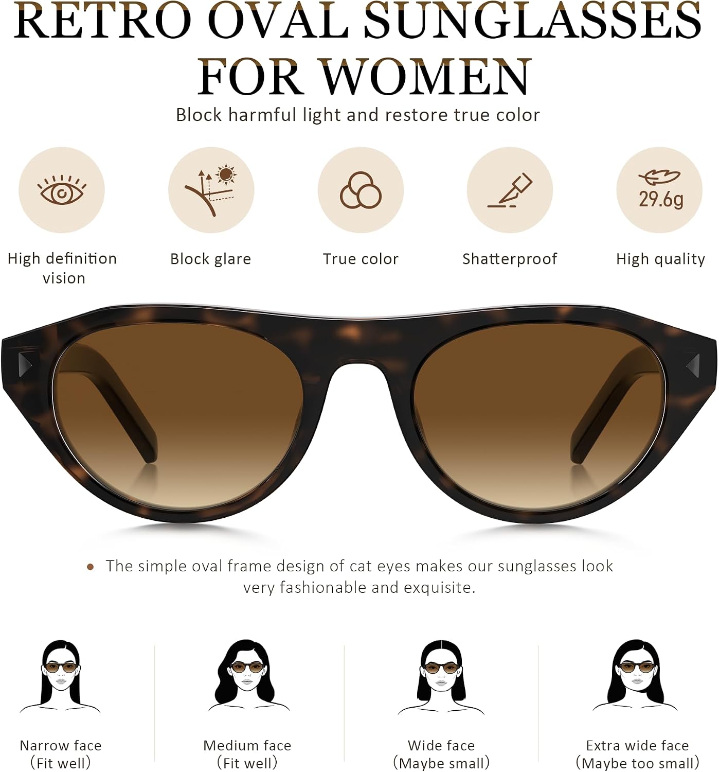 Retro Oval Sunglasses for Women Men Small Narrow 90s Vintage Round Shades UV400 Lightweight Designer Cateye Glasses