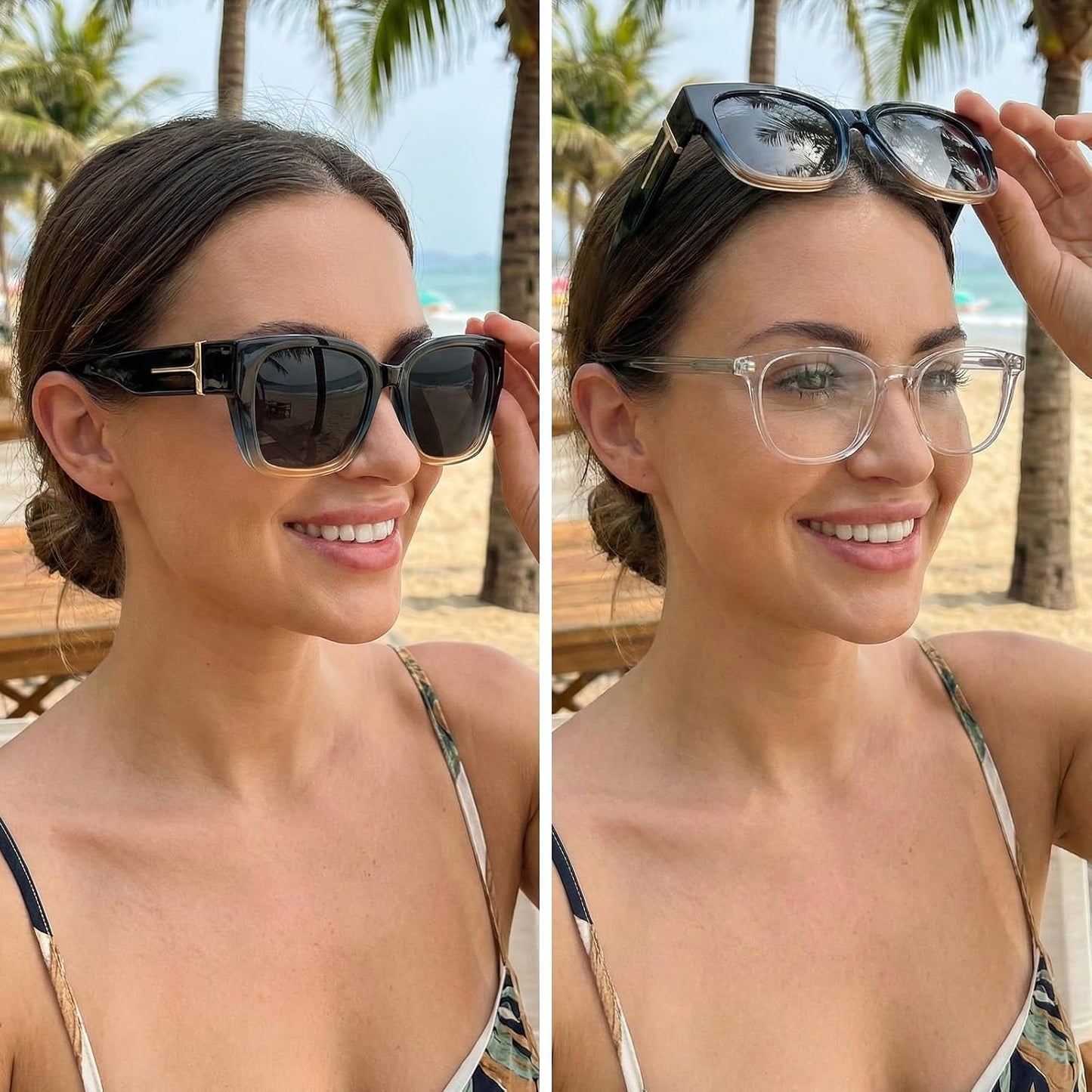 TJUTR Polarized Fit Over Glasses Sunglasses for Women Men, Oversized Square Wrap Around UV400 Protection Shades for Driving