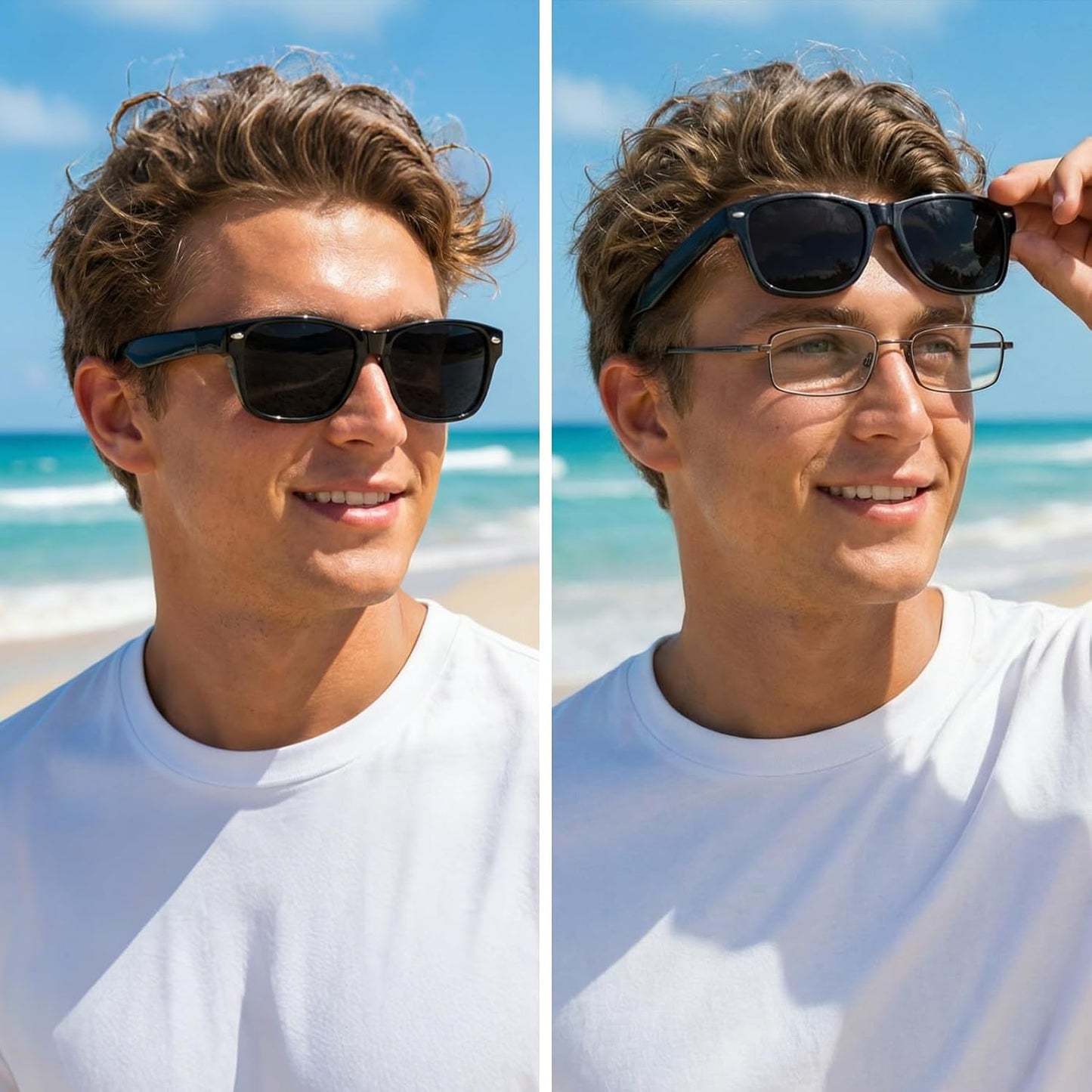 TJUTR Polarized Fit Over Glasses Sunglasses for Men Women, Wrap Around Square Sun Glasses UV400 Protection Shades for Driving