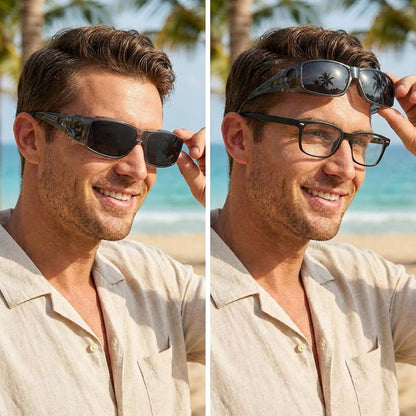 TJUTR Polarized Fit Over Glasses Sunglasses for Men Women, Wrap Around UV400 Protection Sunglasses TS2611