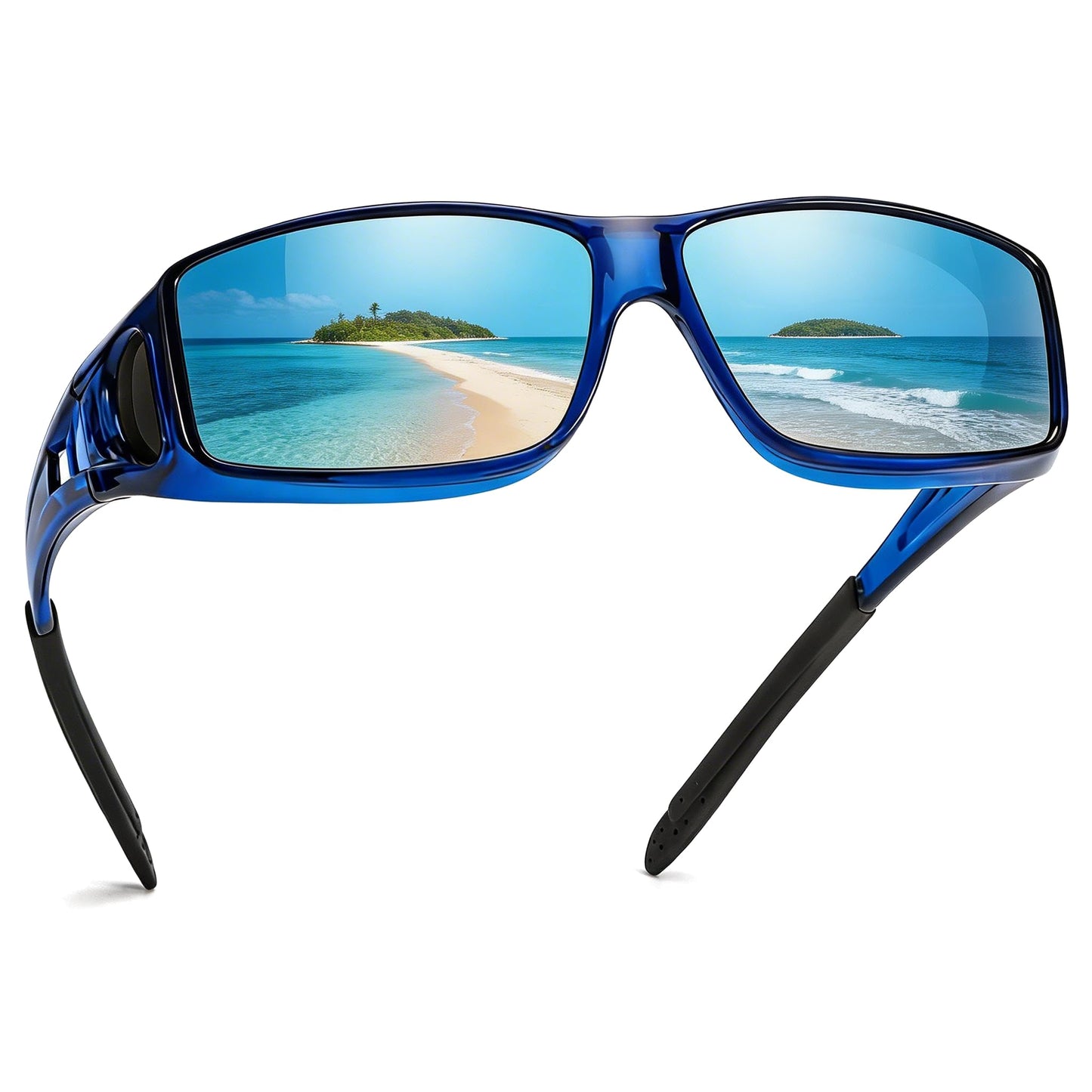 TJUTR Polarized Fit Over Glasses Sunglasses for Men Women, Wrap Around UV400 Protection Sunglasses TS2611