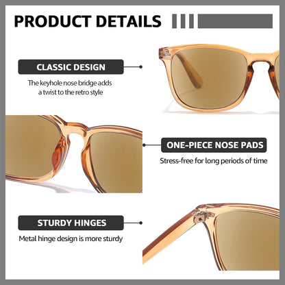 TJUTR Full Lens Reading Sunglasses for Women Men, Classic UV400 Protection Readers Sun Glasses TRG8082