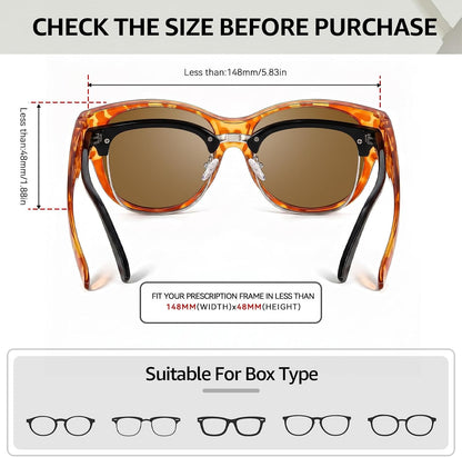 TJUTR Polarized Fit Over Sunglasses for Women, Trendy Sun Glasses Over Prescription Glasses UV400 Protection TS5779