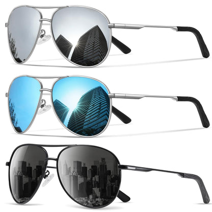 Sunglasses Men Polarized Aviator Sunglasses for Men Women Fishing Driving Sun glasses Metal Frame UV400 Protection
