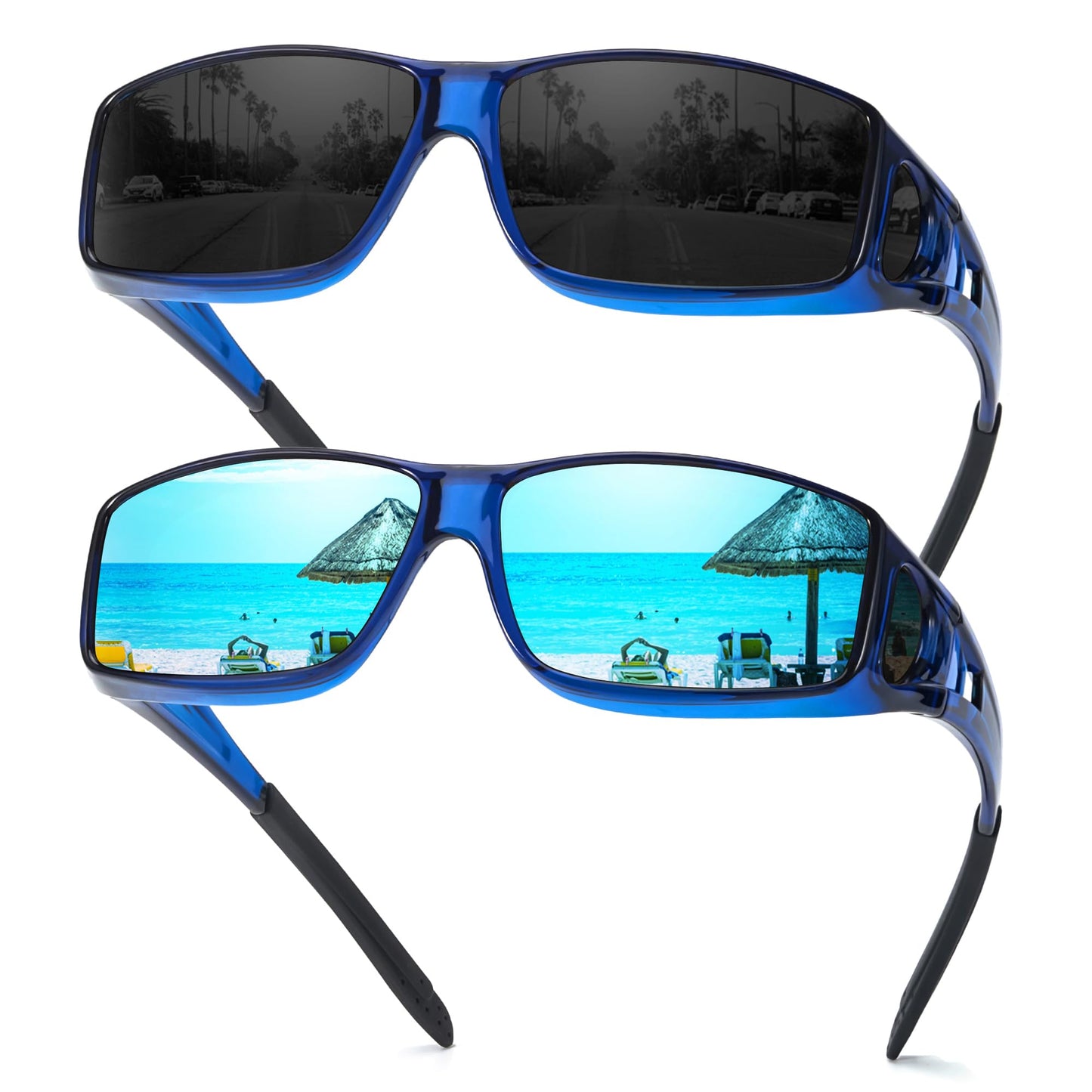 TJUTR Polarized Sunglasses Over Glasses for Men Women, UV Protection Shades Over Prescription Eyeglasses Sun Glasses
