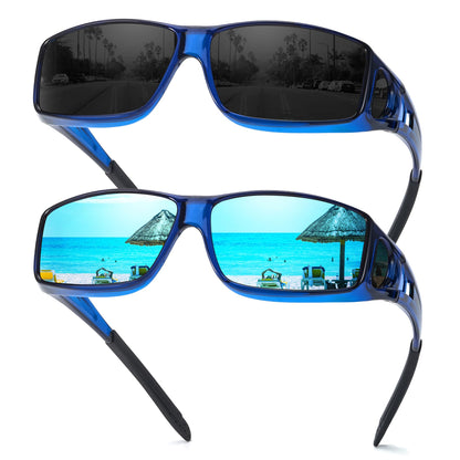 TJUTR Polarized Sunglasses Over Glasses for Men Women, UV Protection Shades Over Prescription Eyeglasses Sun Glasses