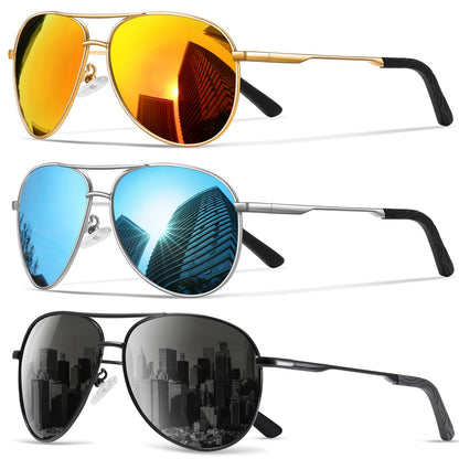 Sunglasses Men Polarized Aviator Sunglasses for Men Women Fishing Driving Sun glasses Metal Frame UV400 Protection