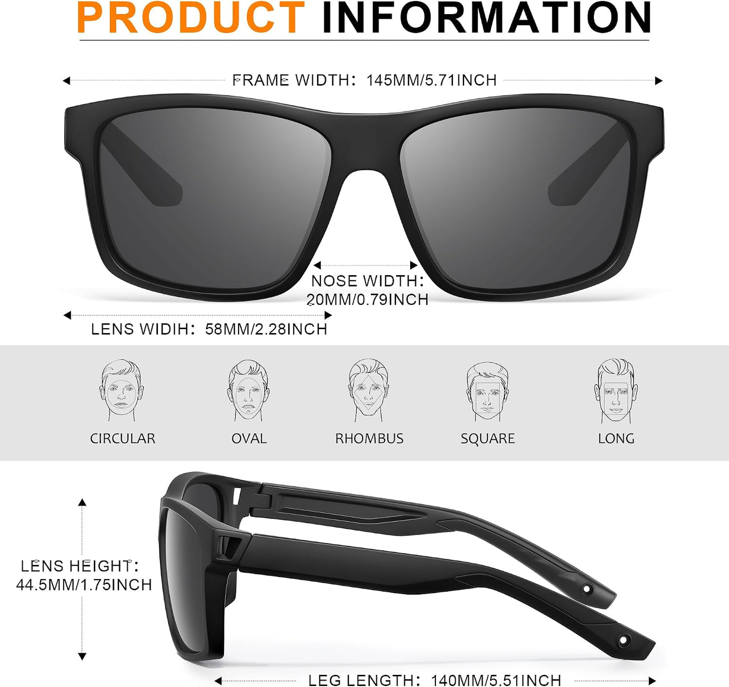 Sunglasses Men Polarized Sunglasses for Mens & Womens UV400 Driving Sports Fishing Cycling Running Outdoor Sunglasses