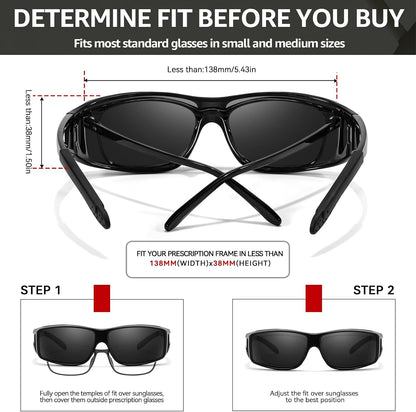 TJUTR Polarized Sunglasses Over Glasses for Men Women, UV Protection Shades Over Prescription Eyeglasses Sun Glasses