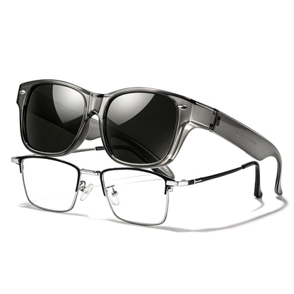 TJUTR Polarized Fit Over Glasses Sunglasses for Men Women, Wrap Around UV400 Protection Sunglasses TS2611
