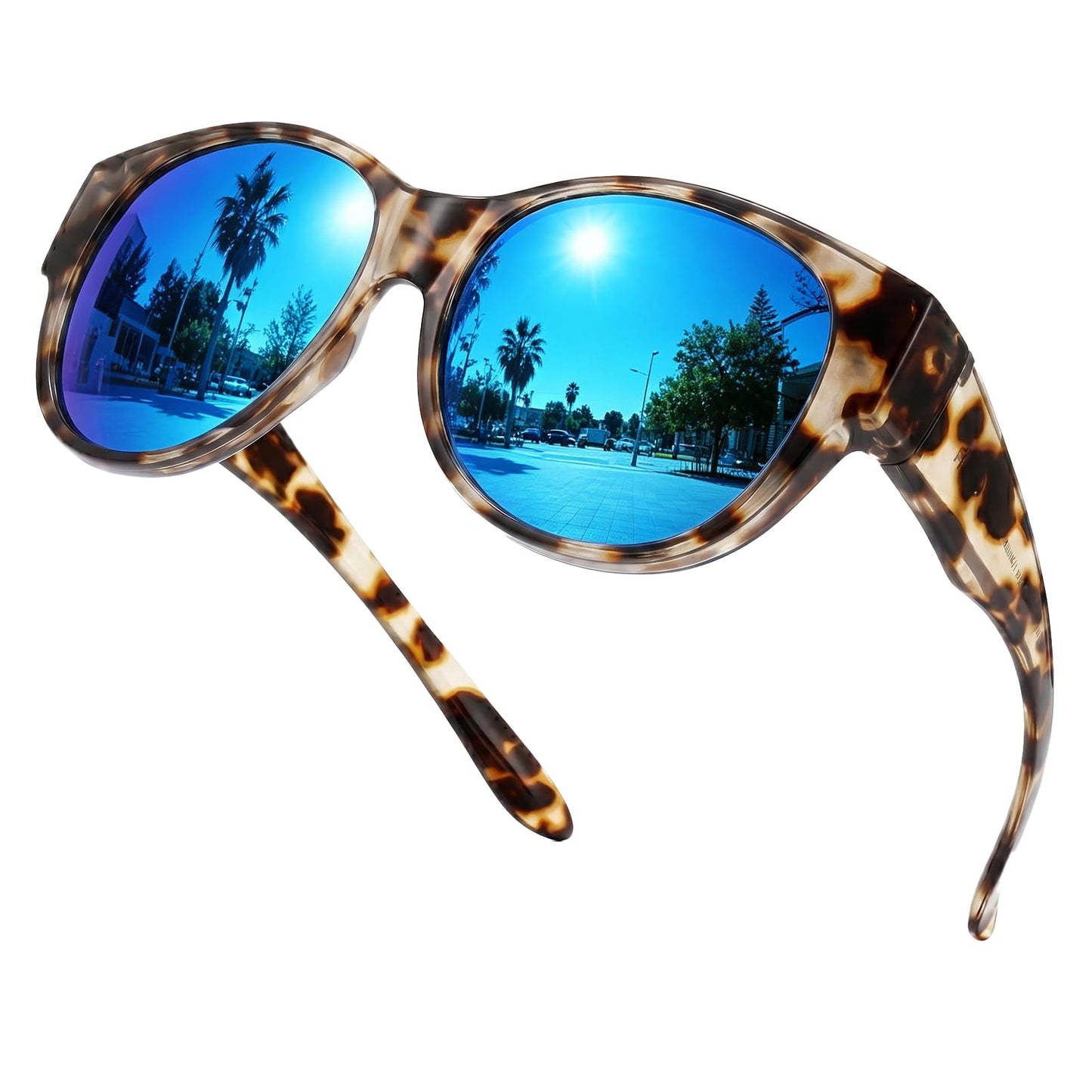 TJUTR Oversized Fit Over Sunglasses for Women Trendy Polarized Sun Glasses Over Prescription Glasses with UV400 Protection