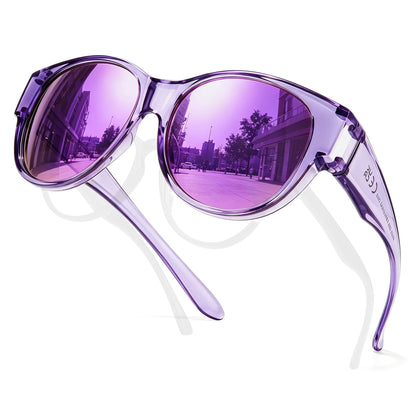 TJUTR Polarized Mirrored Fit Over Glasses Sunglasses for Women, Trendy UV400 Protection Sun Glasses for Driving & Outdoor