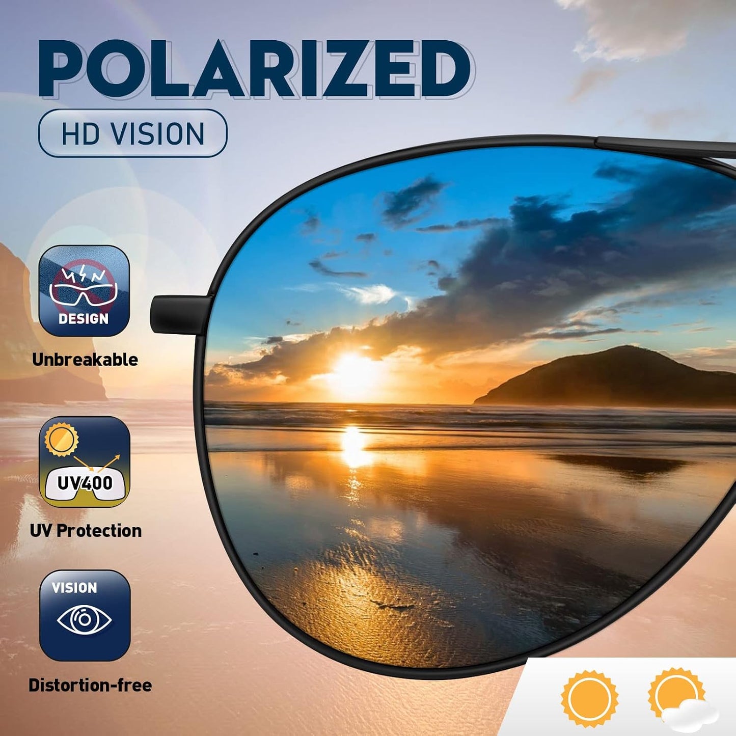Sunglasses Men Polarized Aviator Sunglasses for Men Women Fishing Driving Sun glasses Metal Frame UV400 Protection