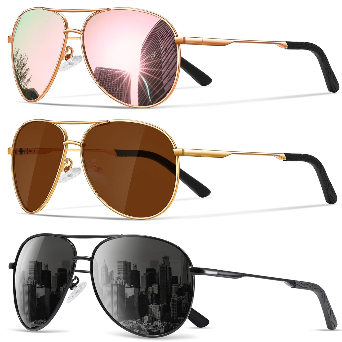 Sunglasses Men Polarized Aviator Sunglasses for Men Women Fishing Driving Sun glasses Metal Frame UV400 Protection