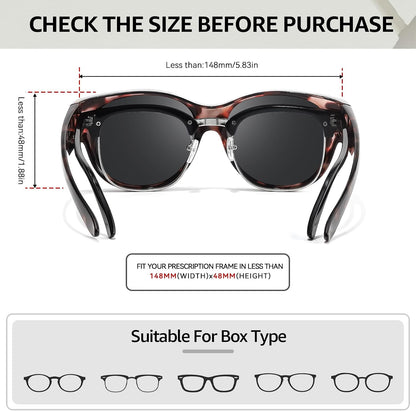TJUTR Polarized Fit Over Sunglasses for Women, Trendy Sun Glasses Over Prescription Glasses UV400 Protection TS5779