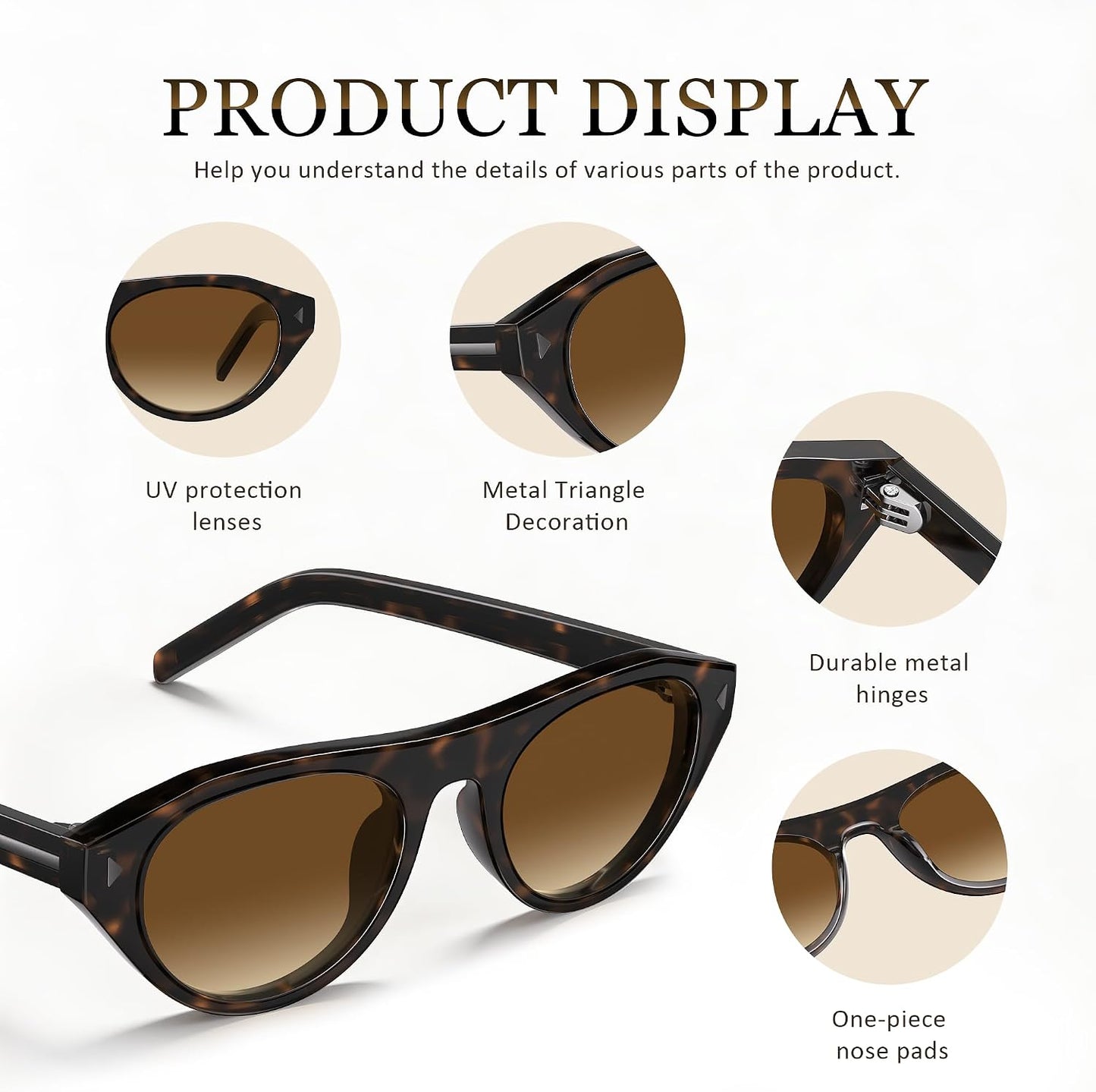 Retro Oval Sunglasses for Women Men Small Narrow 90s Vintage Round Shades UV400 Lightweight Designer Cateye Glasses