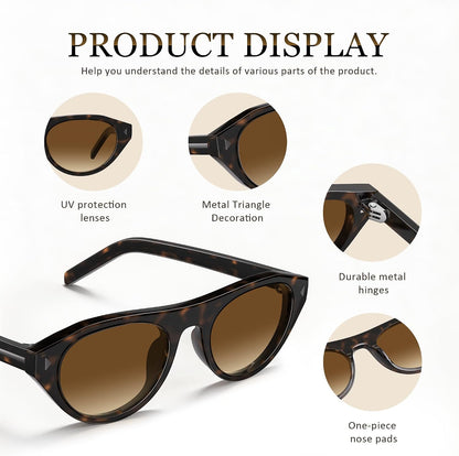 Retro Oval Sunglasses for Women Men Small Narrow 90s Vintage Round Shades UV400 Lightweight Designer Cateye Glasses