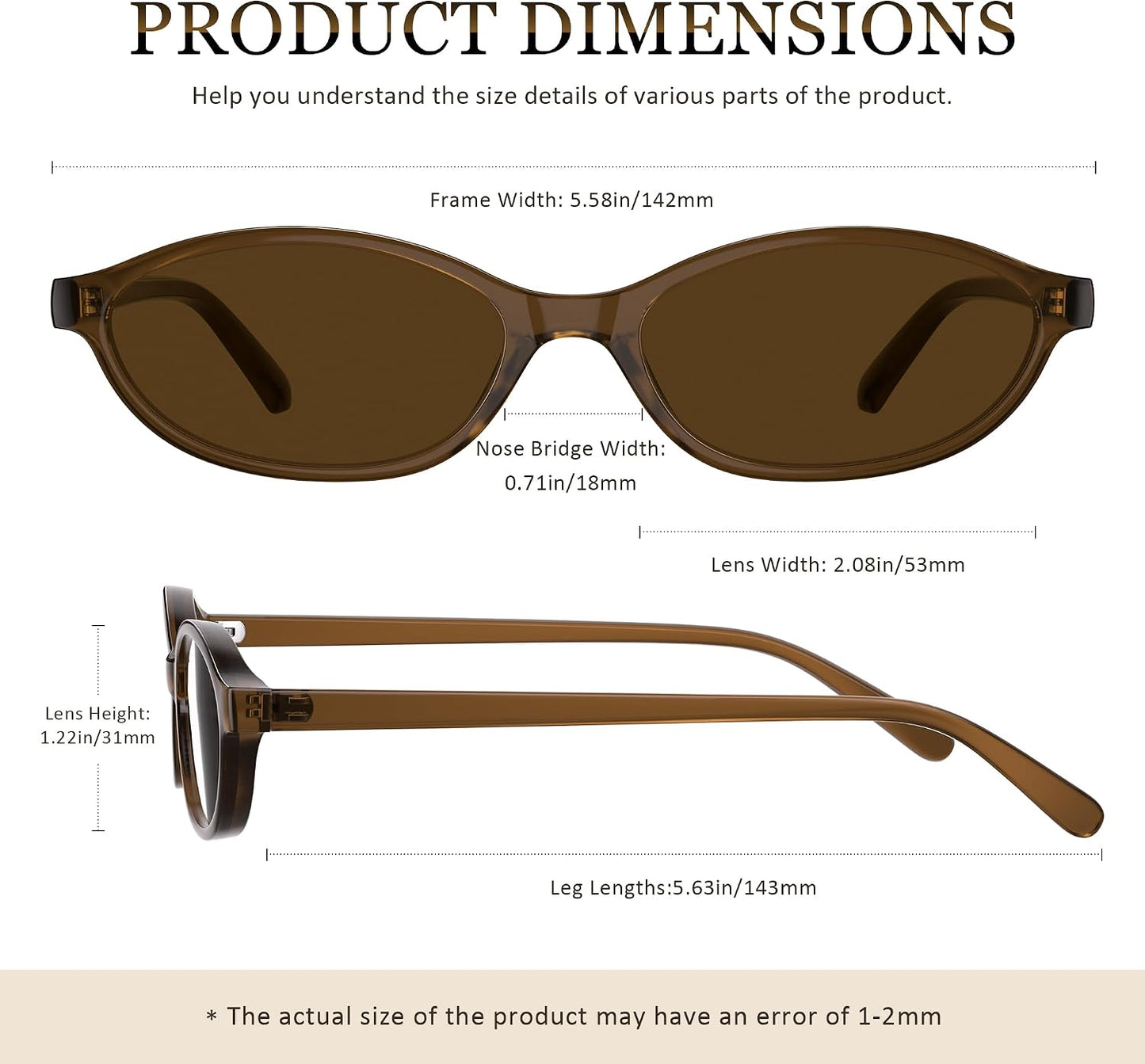 Sunglasses Womens Retro Oval Sunglasses for Women - Cat Eye 90s Glasses Y2K UV400 Lightweight Narrow Shades