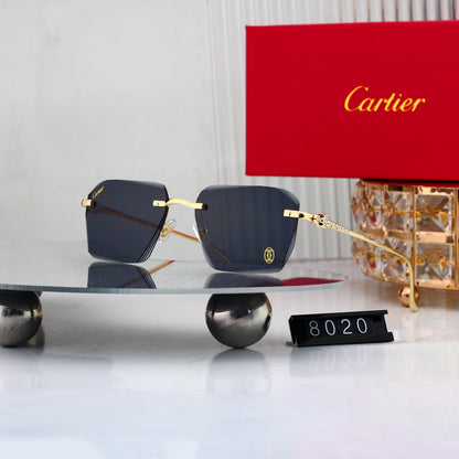 5 Color Luxury Diamond Panther Rimless Sunglasses
