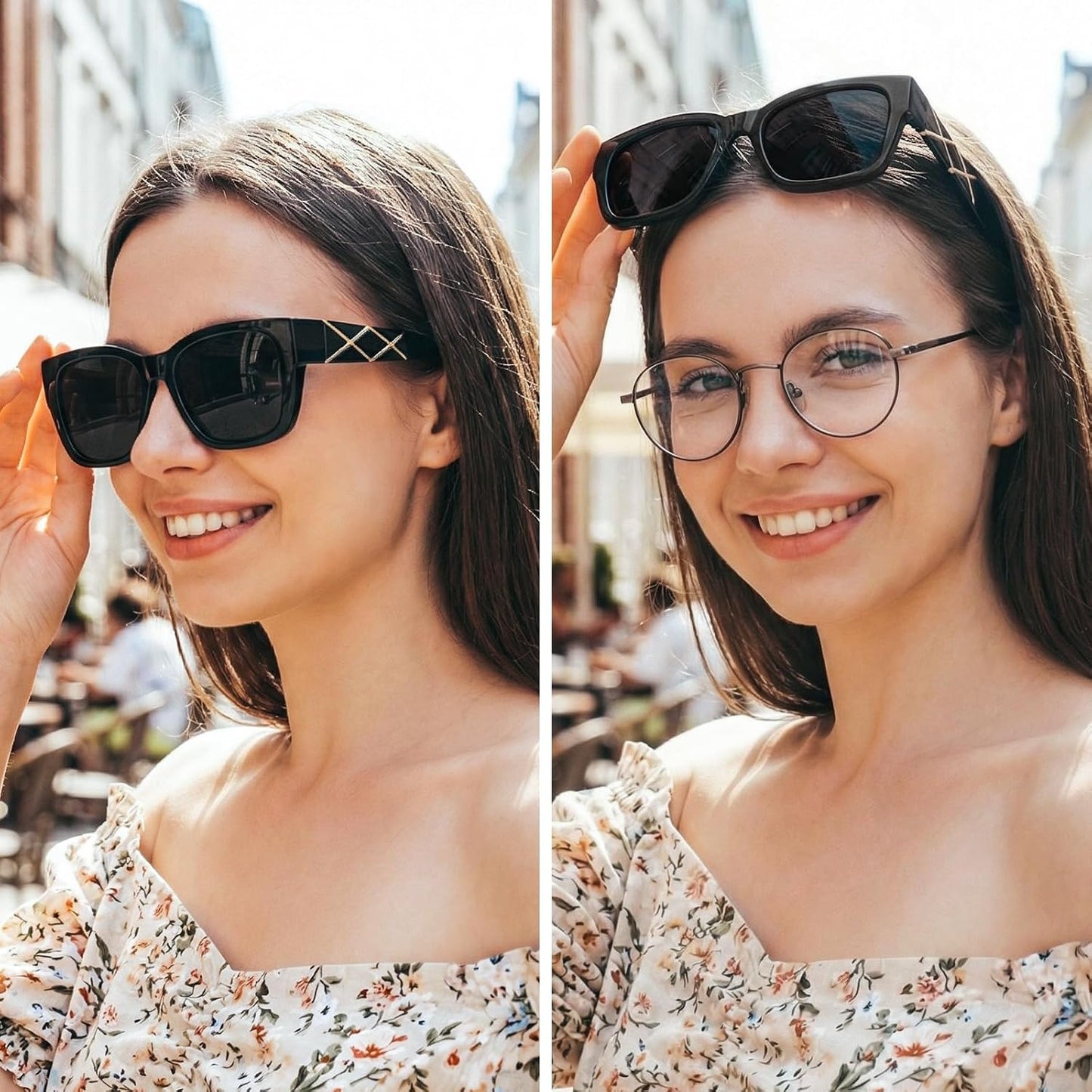 TJUTR Polarized Fit Over Glasses Sunglasses for Women, Oversized Square Sun Glasses UV400 Protection Shades for Driving