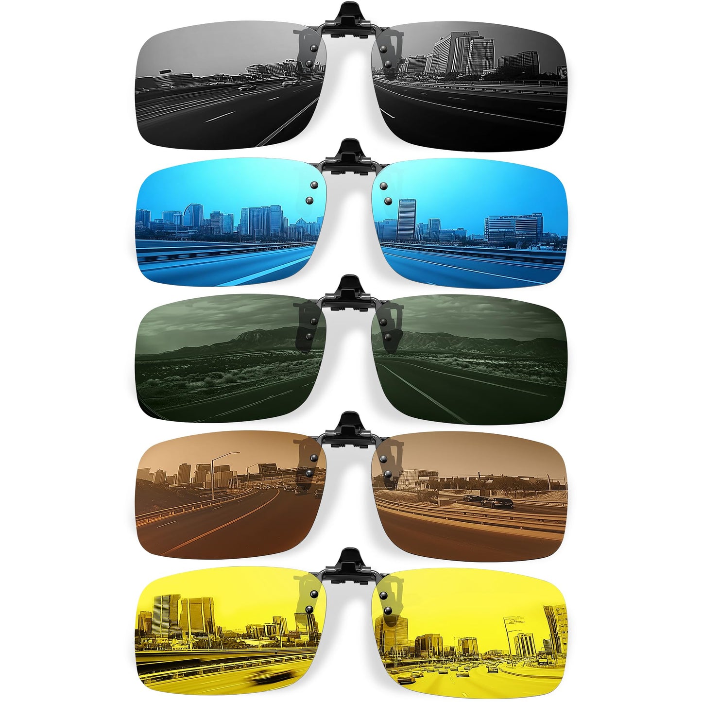 Polarized Clip On Sunglasses for Men Women, Flip Up Fit Over Glasses for Sports Fishing Driving Hiking Cycling