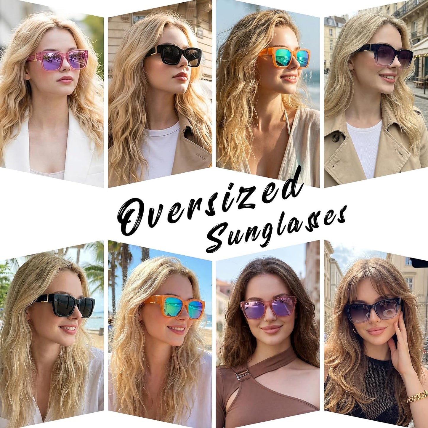TJUTR Polarized Fit Over Sunglasses for Women Men, Oversized Square Wrap Around Sun Glasses UV400 Protection Shades TS2616