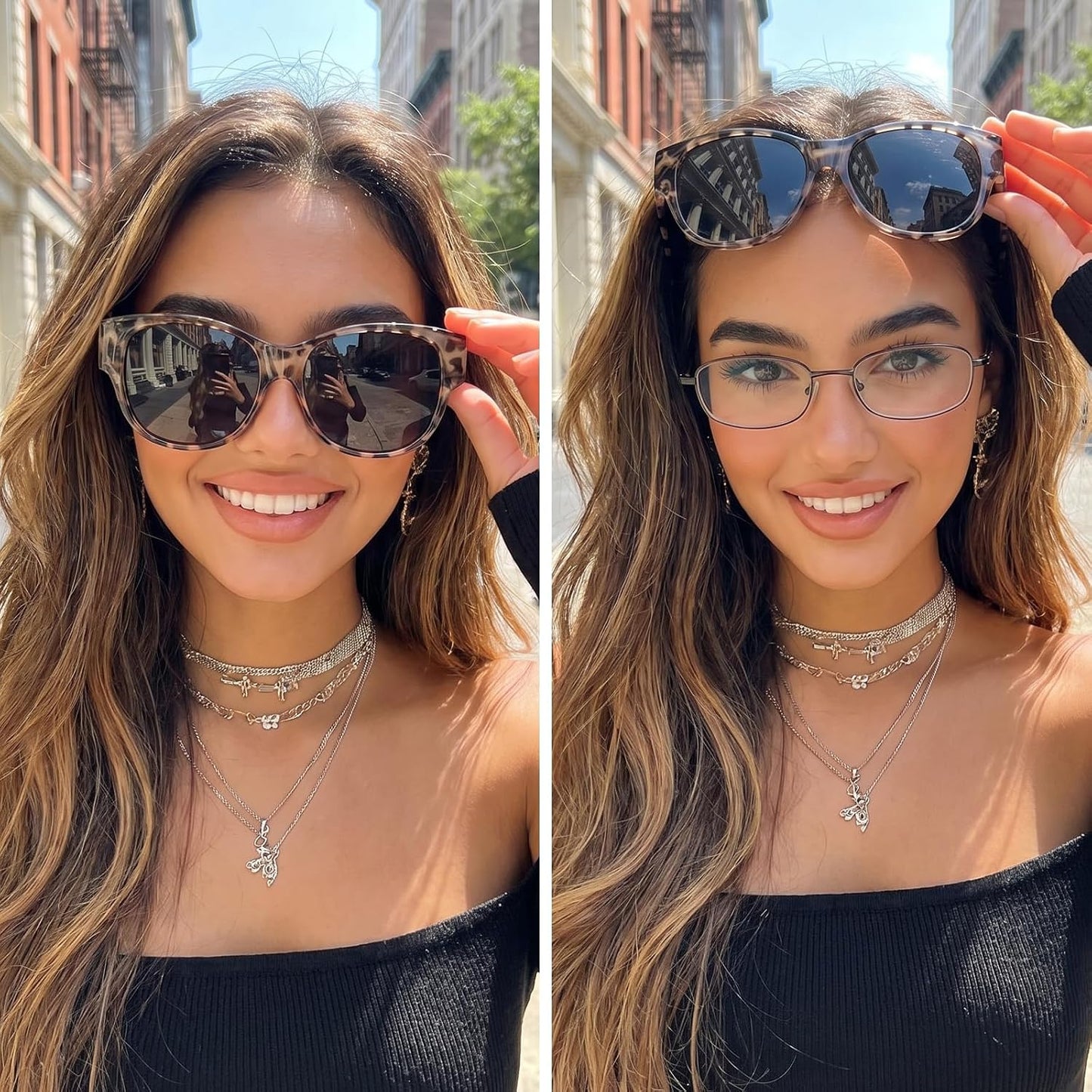 TJUTR Polarized Sunglasses Fit Over Glasses for Women, Oversized Trendy Wrap Around Shades with UV400 Protection