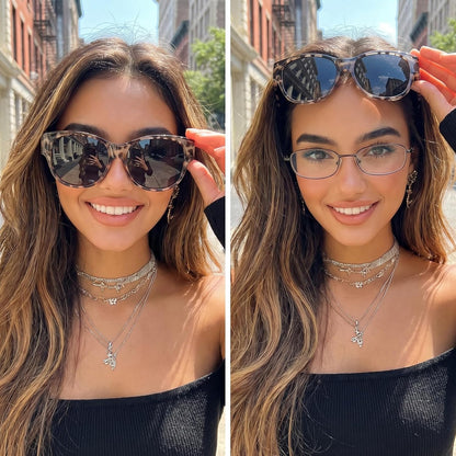 TJUTR Polarized Sunglasses Fit Over Glasses for Women, Oversized Trendy Wrap Around Shades with UV400 Protection