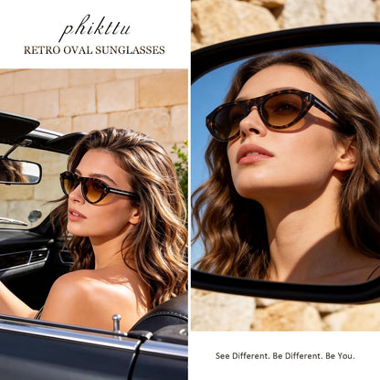 Retro Oval Sunglasses for Women Men Small Narrow 90s Vintage Round Shades UV400 Lightweight Designer Cateye Glasses