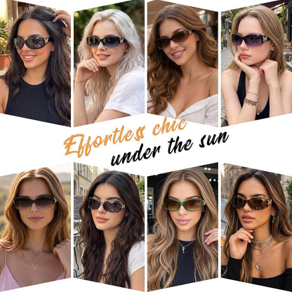 TJUTR Polarized Sunglasses for Women with Wrap Around Butterfly Design, Trendy Jackie-O Style for UV400 Protection