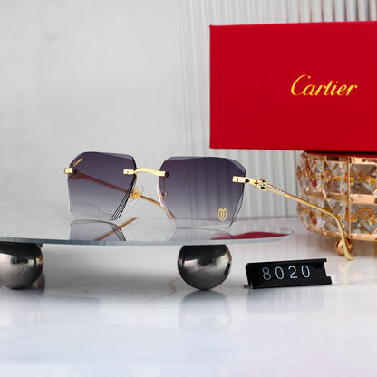 5 Color Luxury Diamond Panther Rimless Sunglasses
